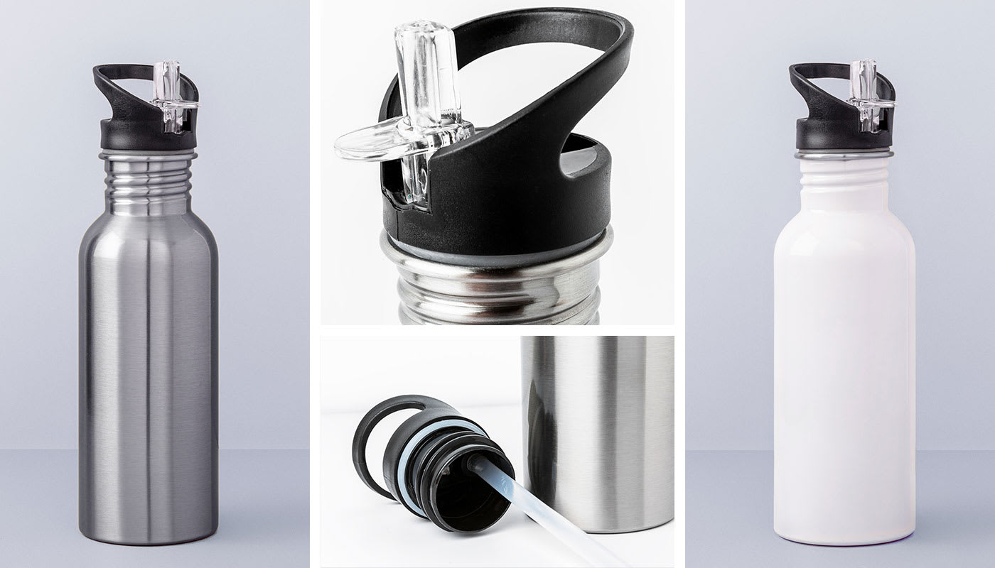 NEW: Water Bottle with Straw (North America & Oceania)